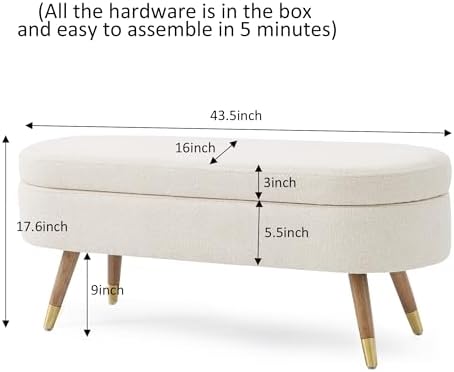 Boucle storage bench styled at the end of a bed