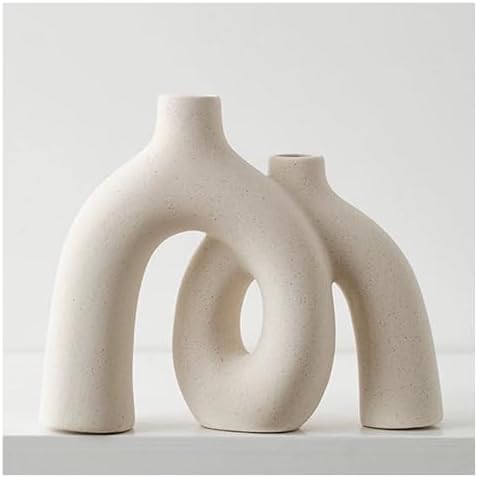 Sculptural ceramic donut vase set