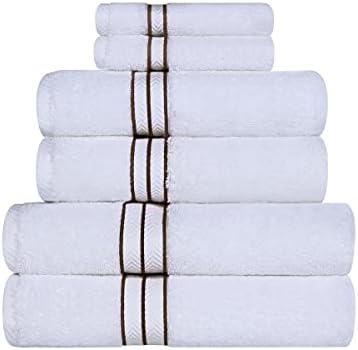 Turkish cotton bath towel set stacked, latte color