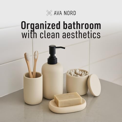 Ceramic accessory set cream finish close up