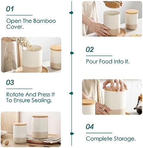 Ceramic canister set front view
