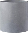 Gray fiberstone cylinder planter