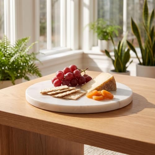 Marble board styled with cheese and fruit