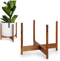 Mid-century acacia wood plant stand