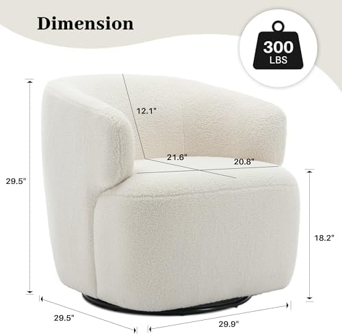 Boucle barrel chair swivel base detail