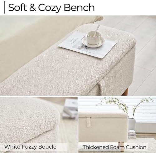 Boucle storage bench dimensions reference