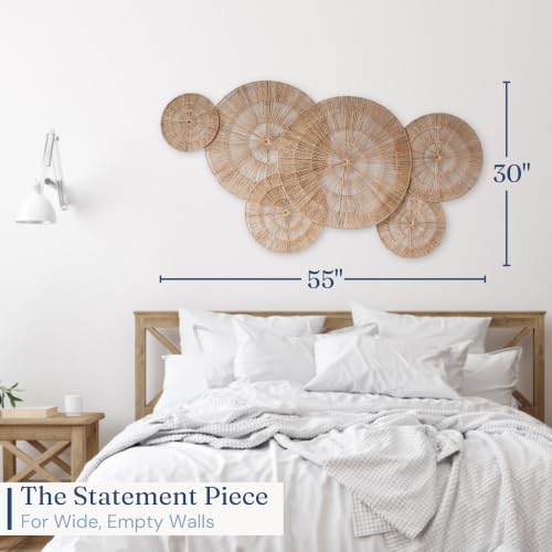 Jute wall baskets in graduated sizes laid flat