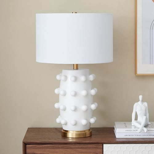 Ceramic orb table lamp base close up detail