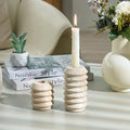 Travertine candle holders front view