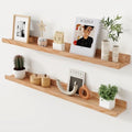 Solid oak picture ledge shelves, set of 2