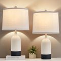 Ceramic table lamp set of 2 in ivory