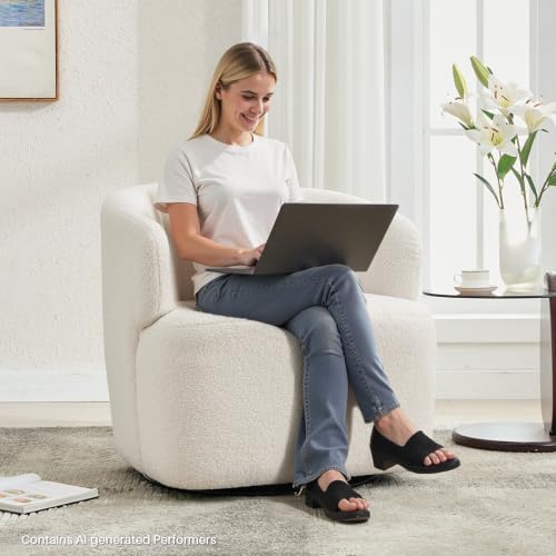 Boucle swivel chair dimensions diagram