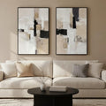 Textured abstract wall art set of 2 in earth tones