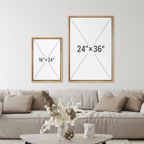 Framed canvas wall art set size diagram