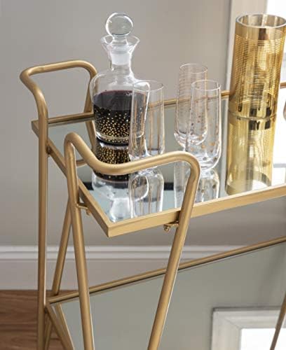 Brass bar cart locking caster wheels