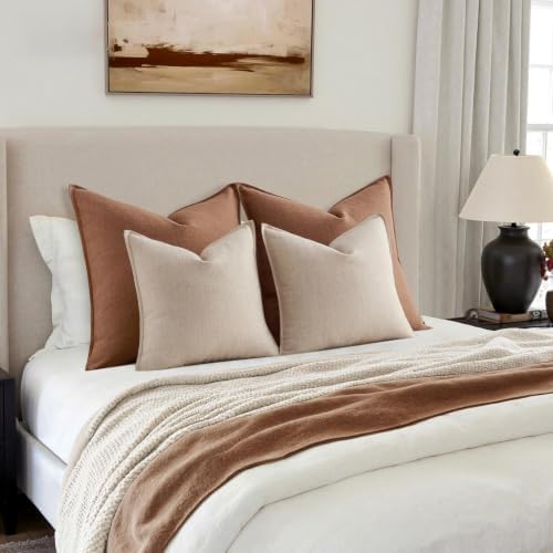Linen pillow cover flange edge detail