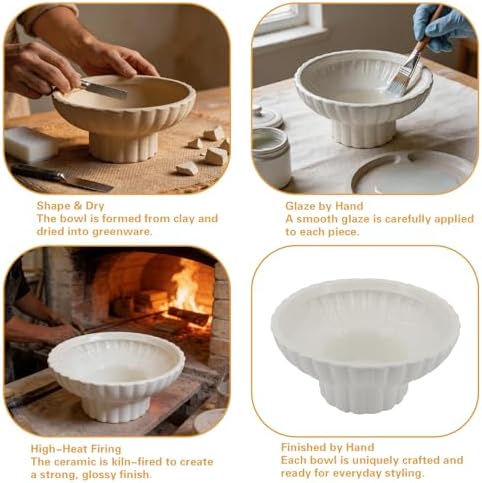 Fluted ceramic bowl side profile