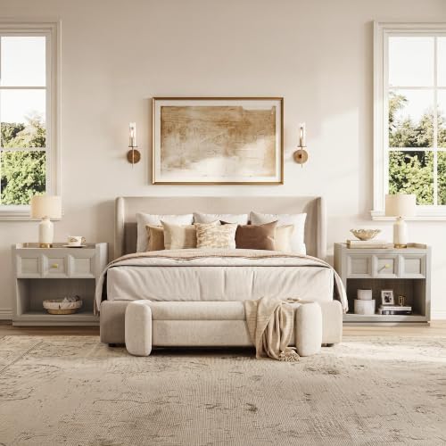Pair of nightstands flanking a bed