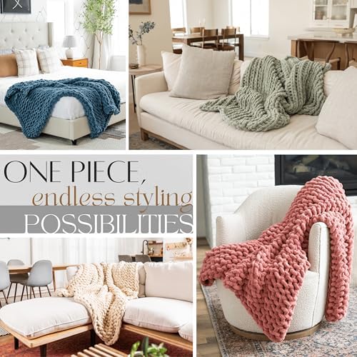 Chunky knit throw blanket dimensions reference