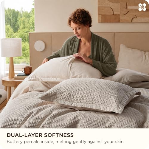 Waffle duvet cover set folded flat