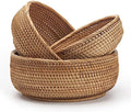 Hand-woven rattan baskets, set of 3
