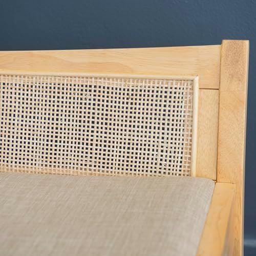 Cane bench at the end of a bed