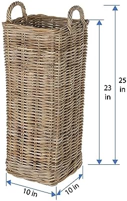 Close-up of hand-woven rattan texture on umbrella stand