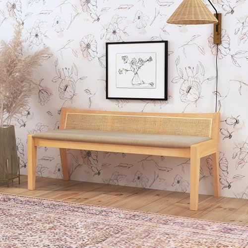 Cane entryway bench dimensions diagram