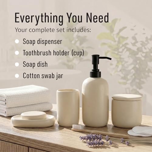 Ceramic toothbrush holder and cup
