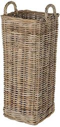 Hand-woven rattan umbrella stand in gray