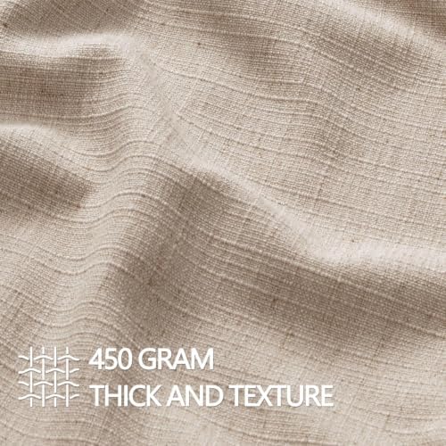 Oatmeal linen pillow cover texture detail