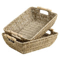 Hand-woven seagrass storage baskets, set of 2