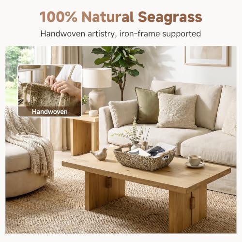 Seagrass storage basket detail of weave