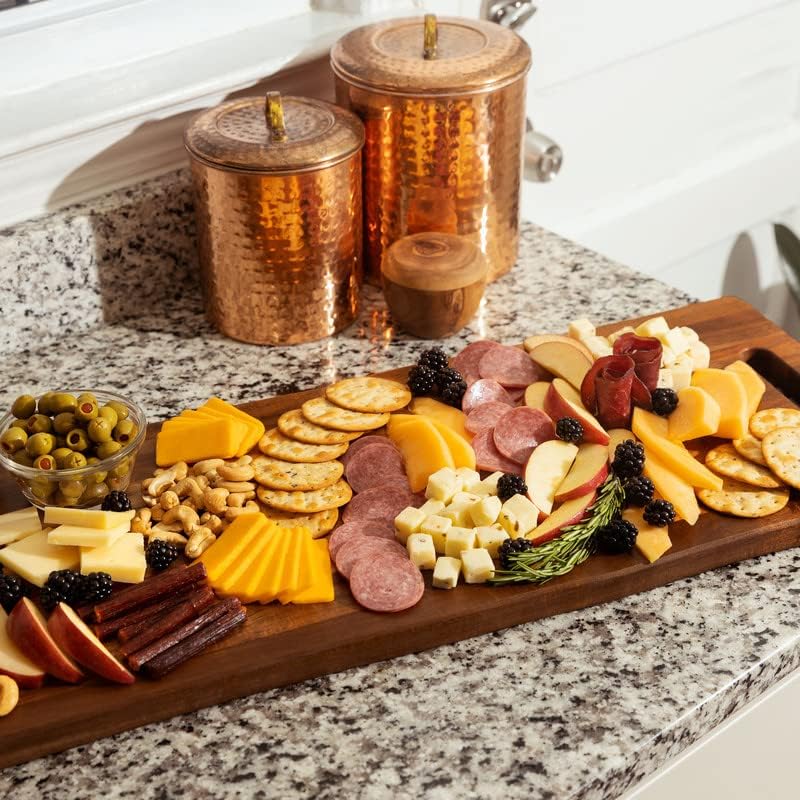 Acacia wood serving board dimensions diagram