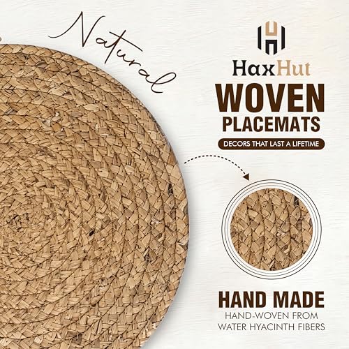 Rattan placemats styled with dinnerware