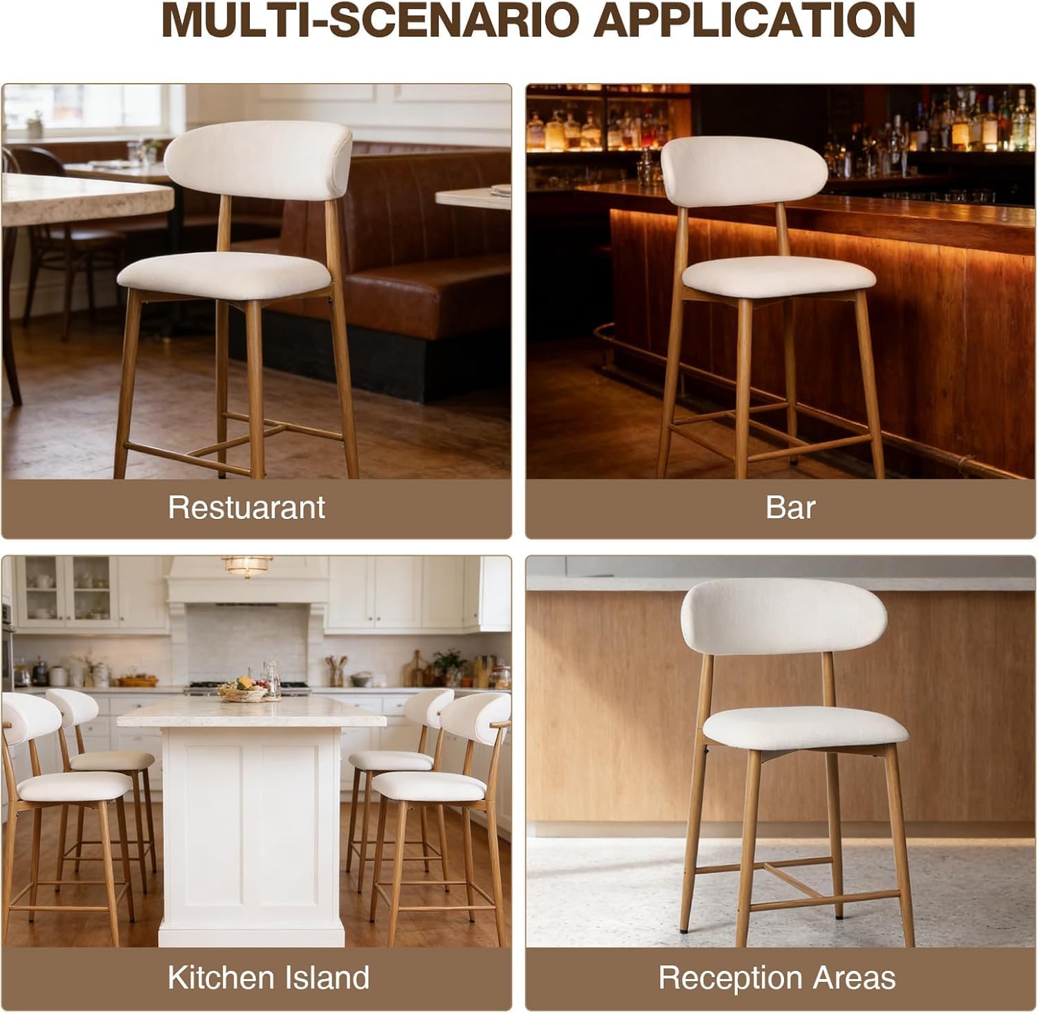 Bar stools shown in a set of six