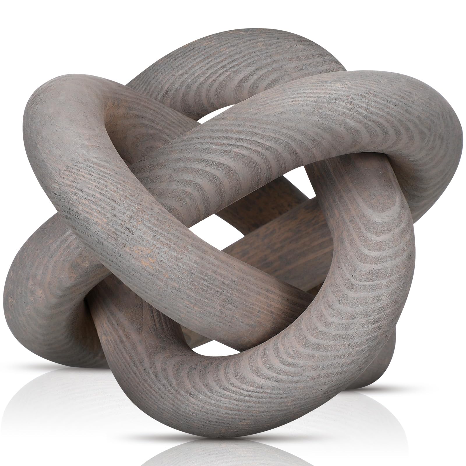 Wood knot sculpture shown in the Acacia Wood finish