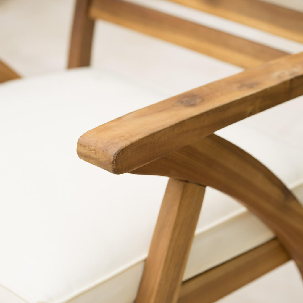 Patio arm chairs styled around an outdoor dining table