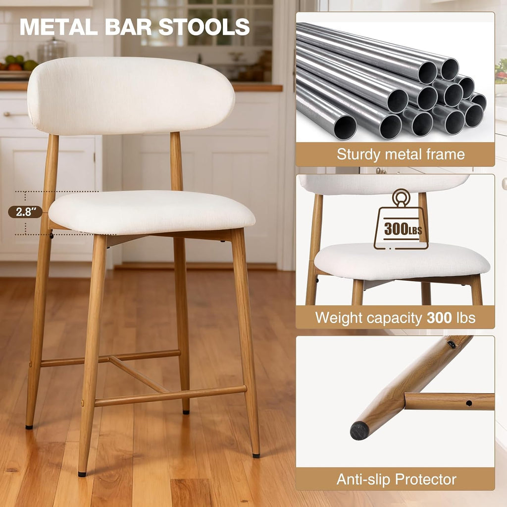 Bar stools shown in a set of three