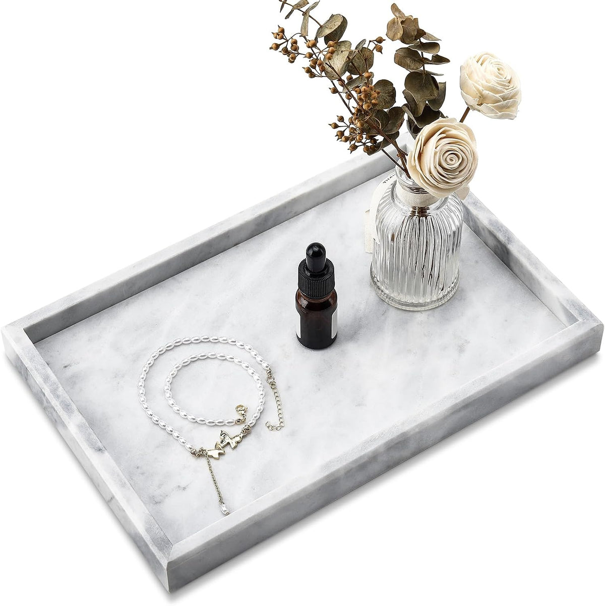 Genuine marble vanity tray