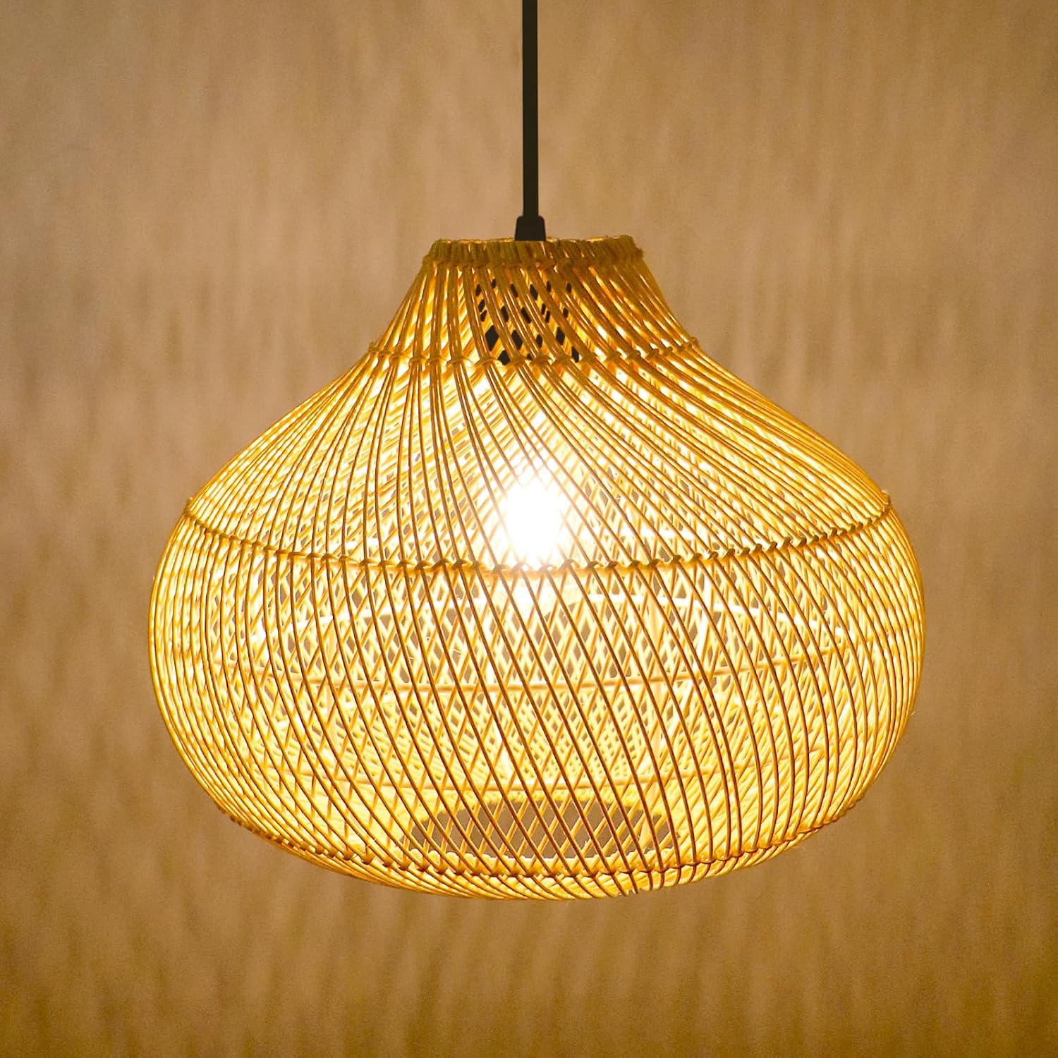 Rattan pendant light dimensions diagram