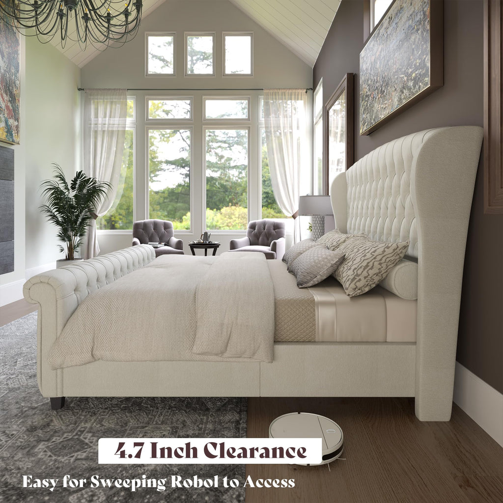 Sleigh bed shown in the King size