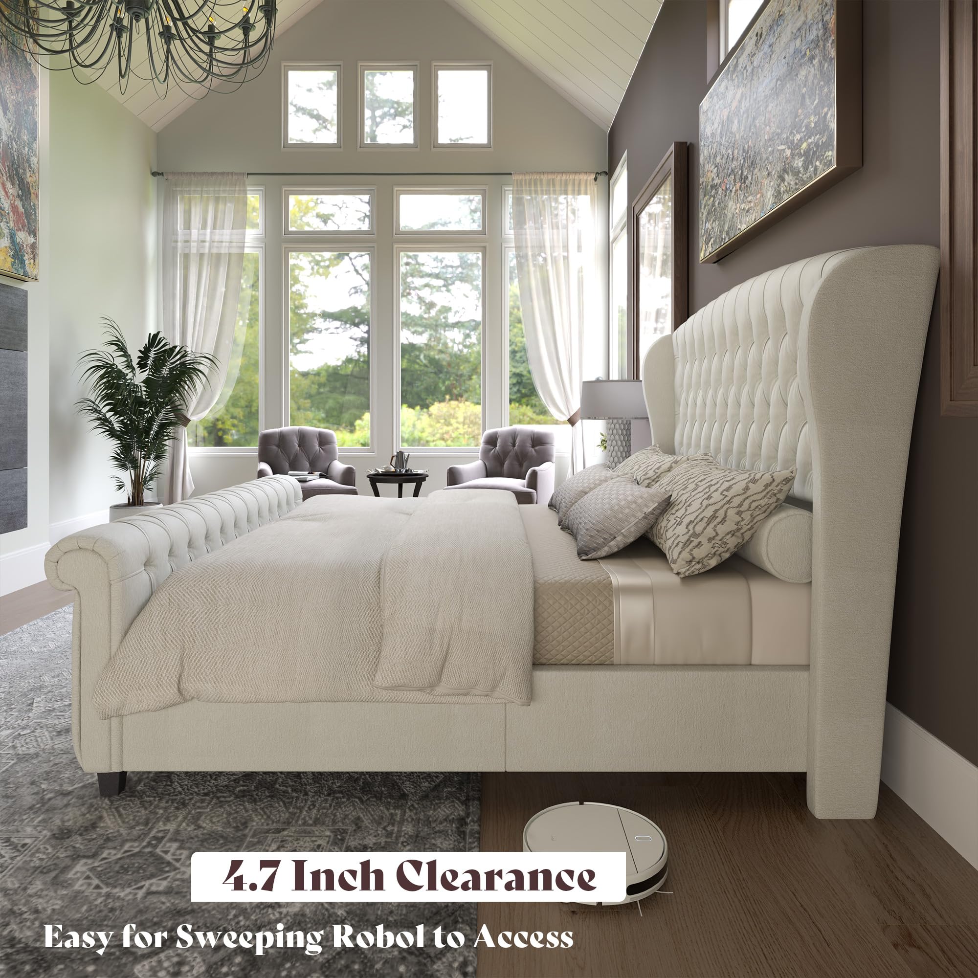 Sleigh bed shown in the King size