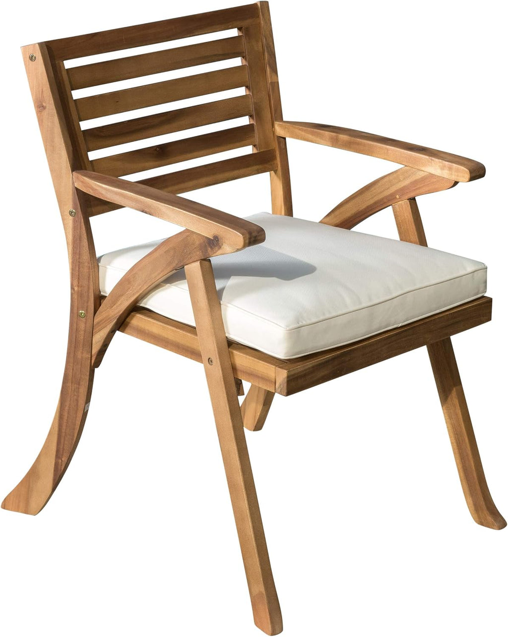 Close-up of the patio chair's weather resistant cushion