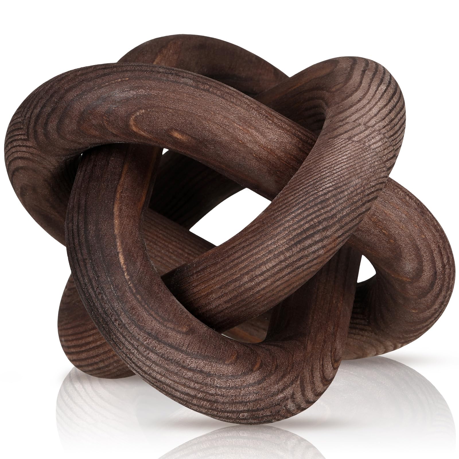Wood knot sculpture shown in the Champagne finish