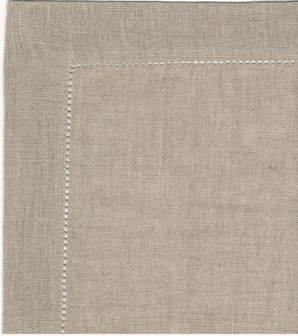 Natural linen napkin with hemstitched border