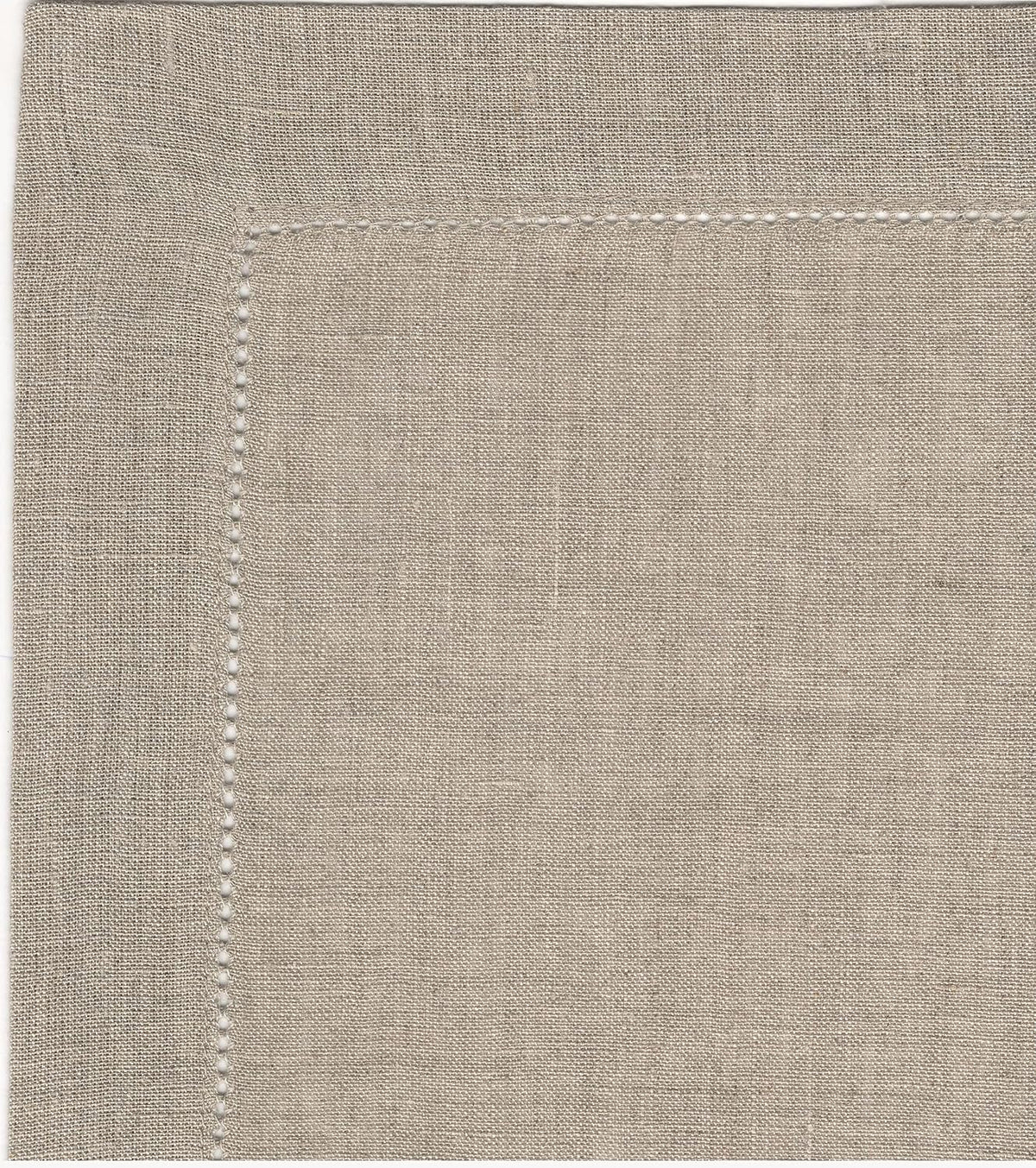 Natural linen napkin with hemstitched border