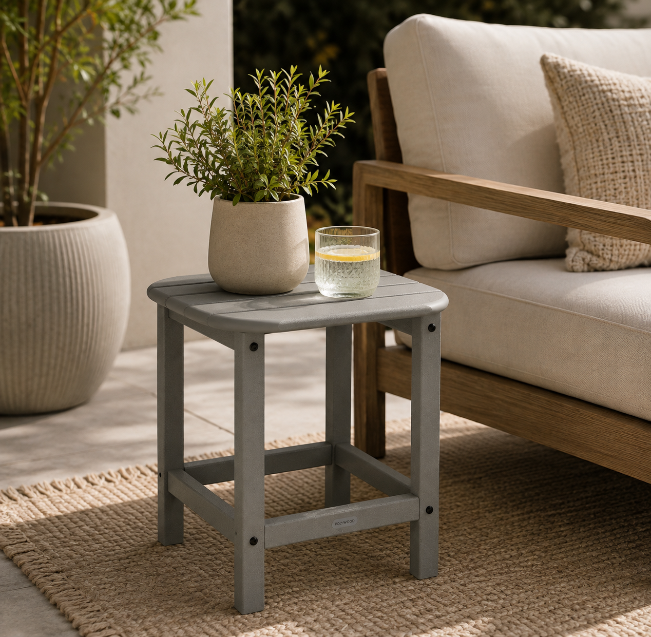 Slate Grey Outdoor Side Table